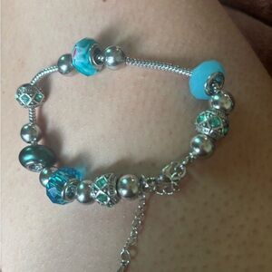 Elegant Silver and Blue Beaded Bracelet
